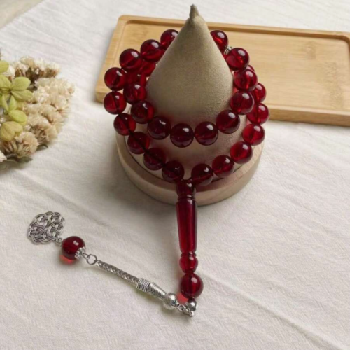 مسبحة عقيق شفاف