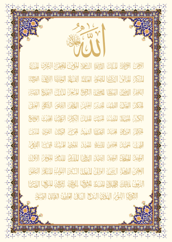 لوحة أسماء الله الحسنى