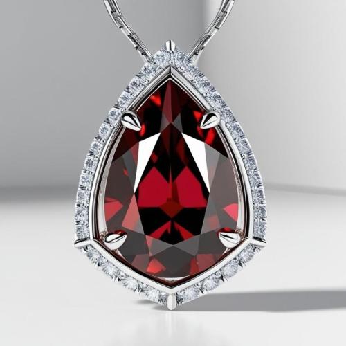 تعليقة ذهب عيار ١٨  ٣جرام حجر جارنت طبيعي والماس