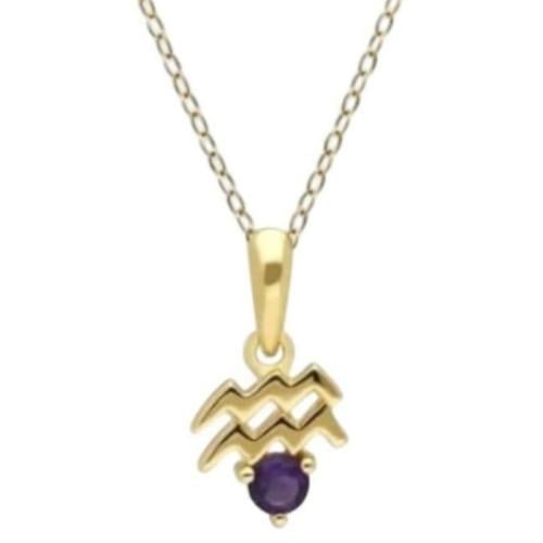 تعليقة ذهب عيار ١٨ برج الدلو مع حجر زركون طبيعي ٢ جرام