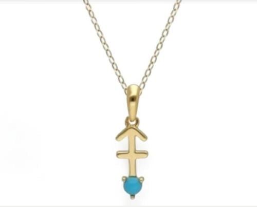 تعليقة ذهب عيار ١٨ برج القوس مع حجر زركون طبيعي ٢ جرام