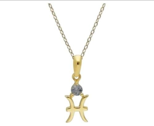 تعليقة ذهب عيار ١٨ برج الحوت مع حجر زركون طبيعي ٢ جرام