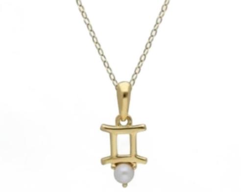 تعليقة ذهب عيار ١٨ برج الجوزاء  مع لؤلؤ طبيعي ٢ جرام