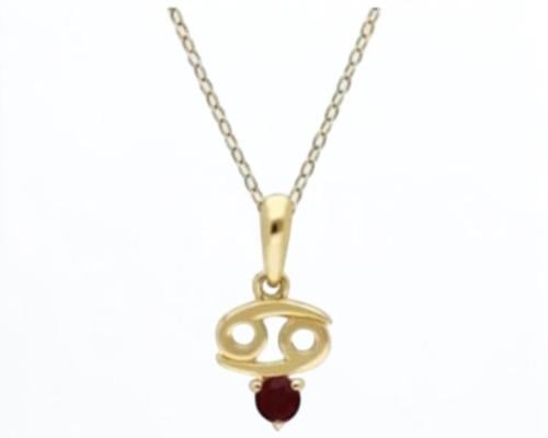 تعليقة ذهب عيار ١٨ برج السرطان مع حجر زركون طبيعي ٢ جرام