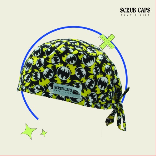 Surgical Cap Batman Yellow 2