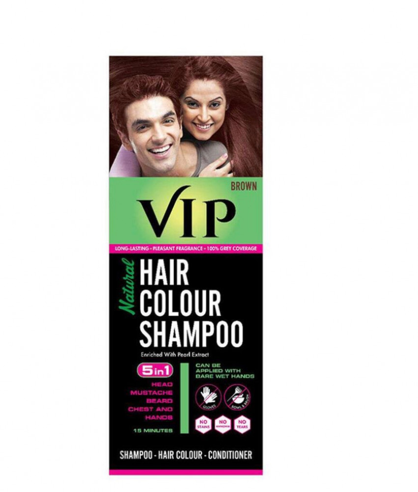 vitamin tæppe frugthave VIP Natural Hair Dye Shampoo With Pearl Extract "Brown" - 180 ml - متجر قدي  gaudy shop