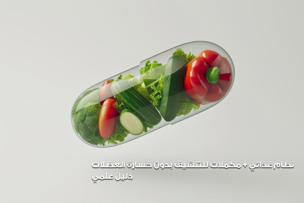 نظام غذائي  مكملات للتنشيف بدون خسارة العضلات دليل عملي