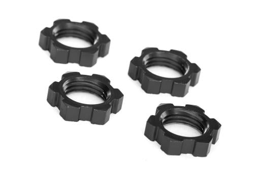 X-MAXX Serrated 17 mm Black Aluminum Splined Wheel Nuts (4)