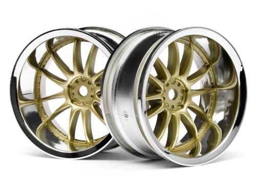 #3299 - WORK XSA 02C WHEEL 26mm CHROME/GOLD (9mm OFFSET)