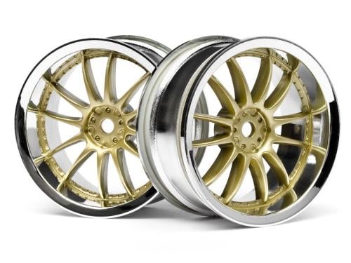 #3297 - WORK XSA 02C WHEEL 26mm CHROME/GOLD (3mm OFFSET)