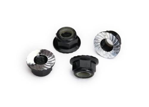 5 mm Black 8447A Aluminum Serrated Lock Nuts (4)