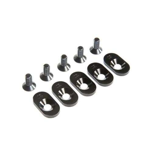 LOS252107 Engine Mount Insert and Screws 22T, Black (5): 5ive-T 2.0 (fits 62T spur)
