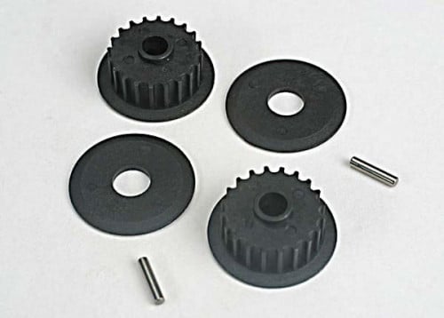 4896 Pulleys, 20-groove (middle) (2)/flanges (2)/ axle pins (2)