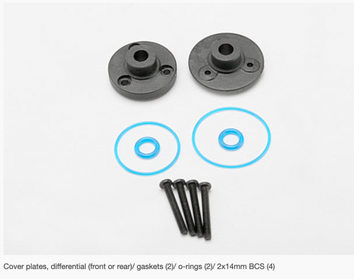 3966 Cover plates, differential (front or rear)/ gaskets (2)/ o-rings (2)/ 2x14mm BCS (4)