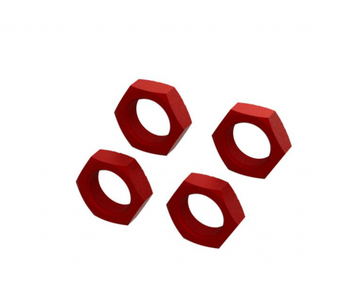 Aluminum Wheel Nut 24mm, Red (4) ARA310929