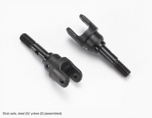 Stub axle, steel (2)/ yokes (2) (assembled) 7054