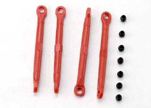 Traxxas 7038 Red Front and Rear Toe Links with Hollow Balls (set of 4)