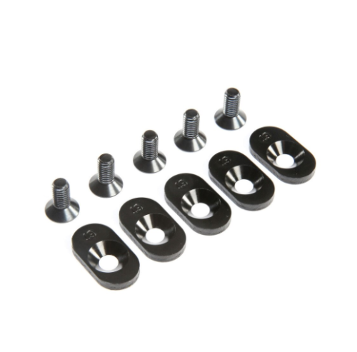 Engine Mount Insert and Screws 21.5T, Black (5): 5ive-T 2.0 (fits 62T spur)