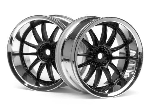 #3287 - WORK XSA 02C WHEEL 26mm CHROME/BLACK (6mm OFFSET)