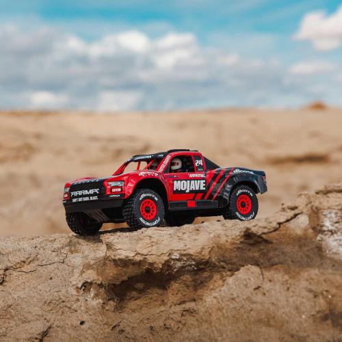 ARA2104T1 MOJAVE GROM MEGA 380 Brushed 4X4 Small Scale Desert Truck RTR with Battery & Charger, Red/Black