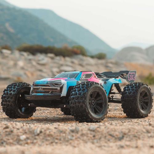 ARA8608V6T2 1/8 KRATON 6S 4X4 RTR Brushless Speed Truck, Blue/Pink