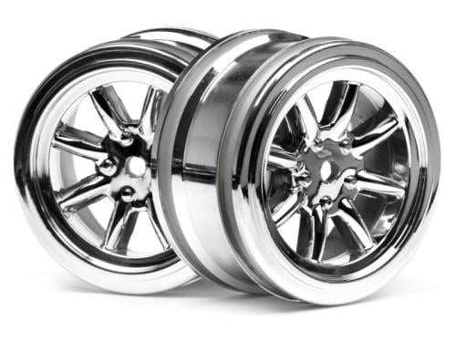 #3807 - VINTAGE 8 SPOKE WHEEL 26mm SHINY CHROME 0mm OFFSET