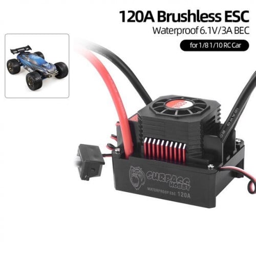 SURPASS HOBBY 120A Brushless ESC Waterproof Electric Speed Controller for 1/8 1/10 RC Truck Off-road Car300003