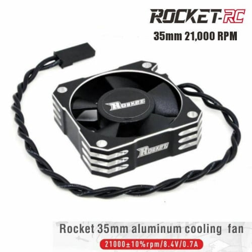 Rocket Silver 35mm Aluminum Cooling Fan 21,000RPM