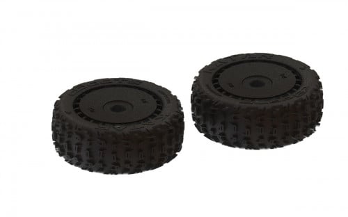 ARA550058 DBOOTS 'KATAR B 6S' TIRE SET GLUED (BLACK) (2PCS)