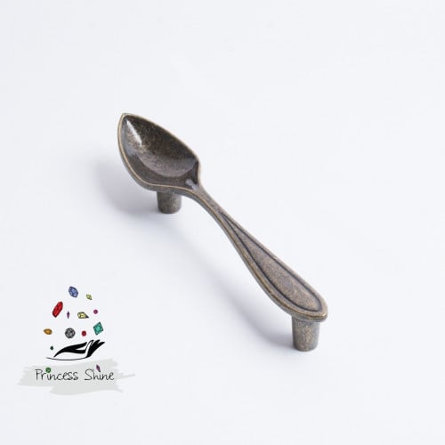 476 -  مقبض بشكل ملعقة لون ( برونز ) - قطعتين