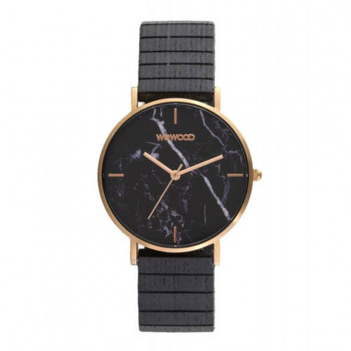 وي وود أورورا خشب أسود مينا نقشة رخام نسائية