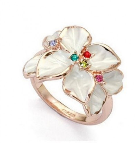 خاتم نسائي مطلي بالذهب مقاس 7.25 أمريكي