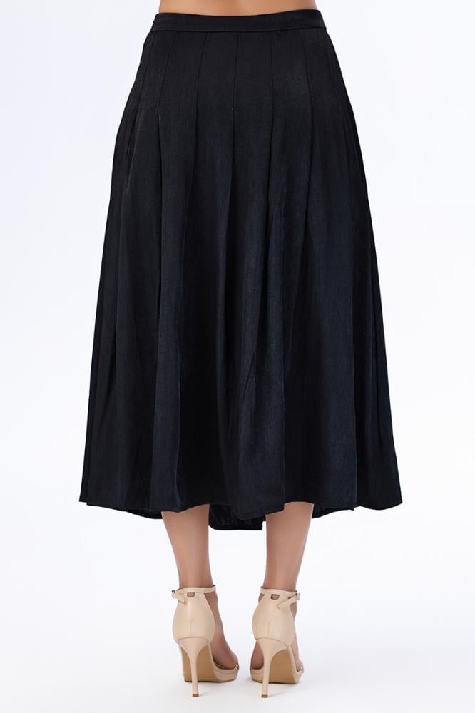 تنورة أسود كلوش كسرات