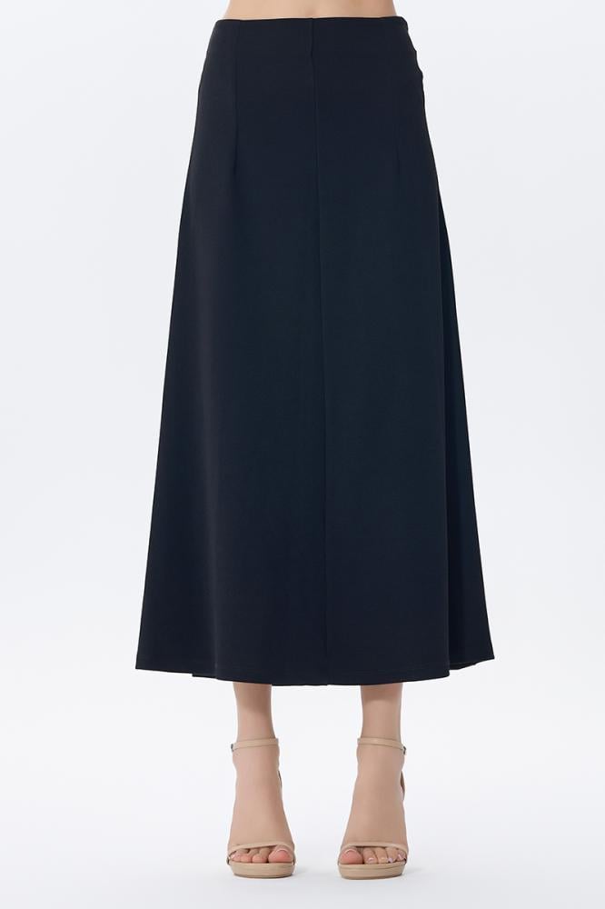 تنورة أسود ميدي سادة