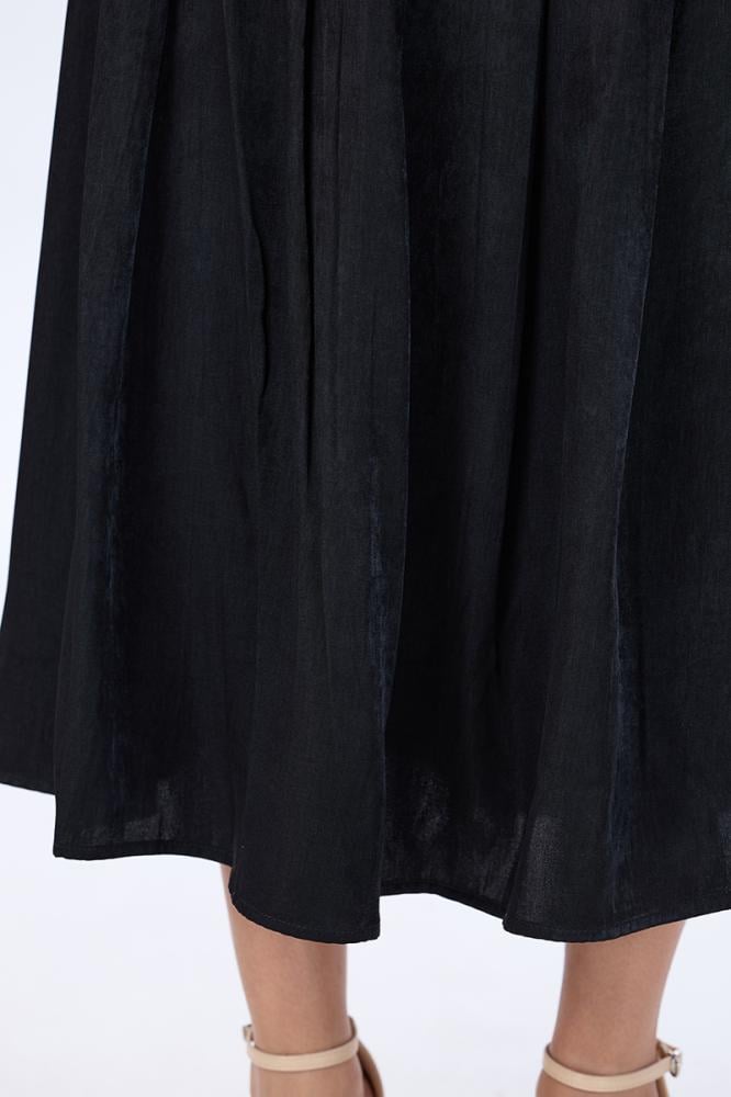 تنورة أسود كلوش كسرات