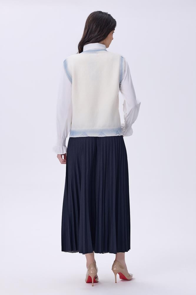 بلوزة شتوية بأكمام طبقتين