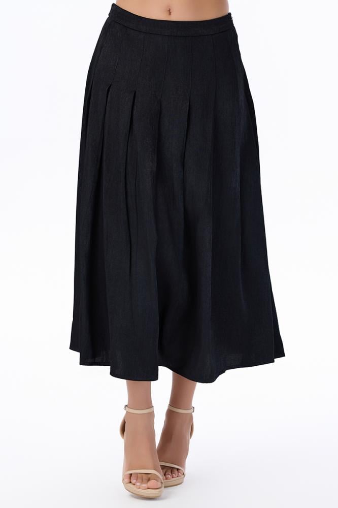 تنورة أسود كلوش كسرات