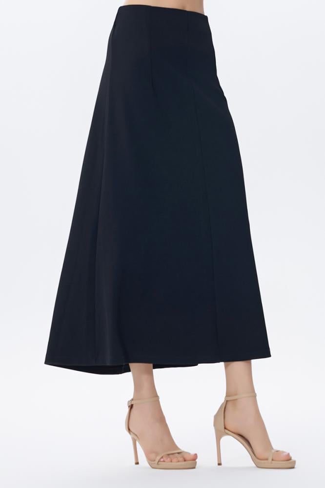 تنورة أسود ميدي سادة