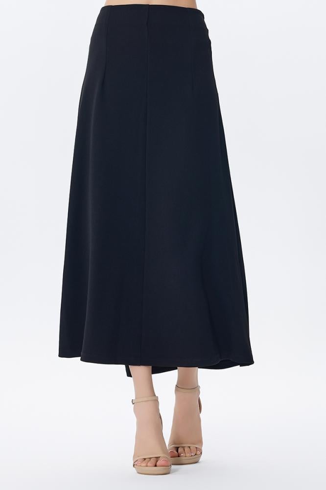 تنورة أسود ميدي سادة