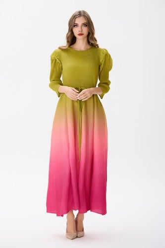 فستان بليسية متدرج الألوان
