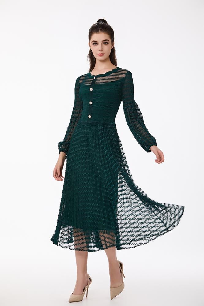 فستان دانتيل زيتي