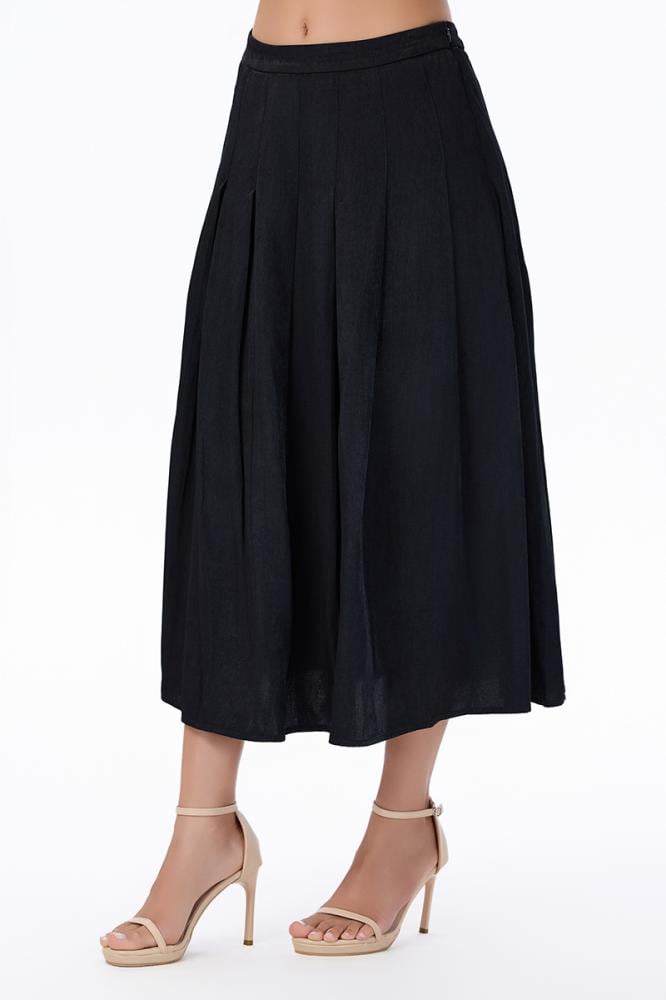 تنورة أسود كلوش كسرات