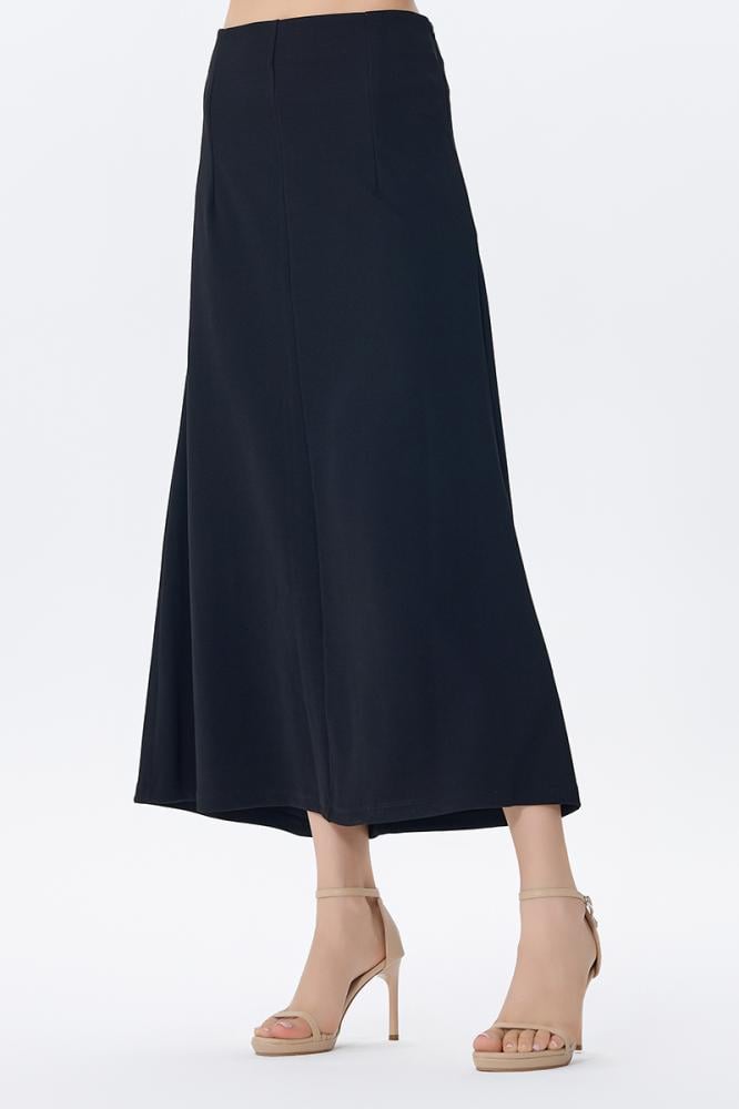 تنورة أسود ميدي سادة