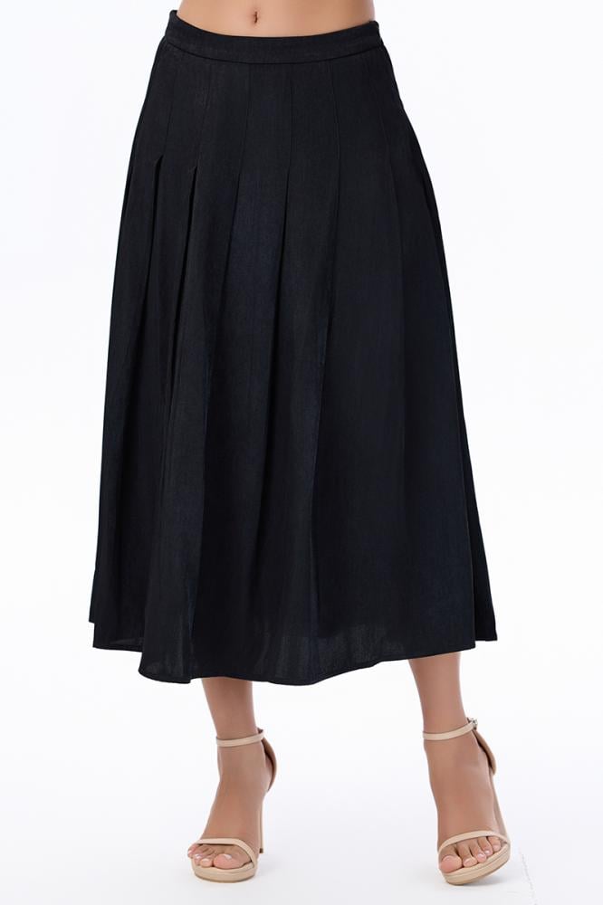 تنورة أسود كلوش كسرات