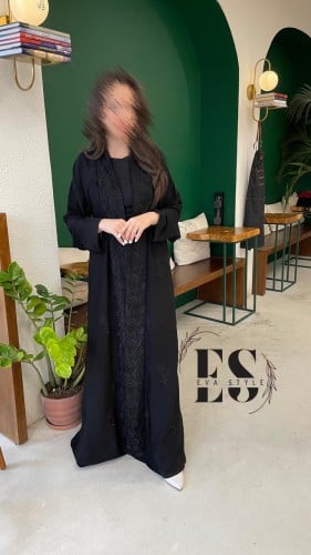 عباية تطريز اسود