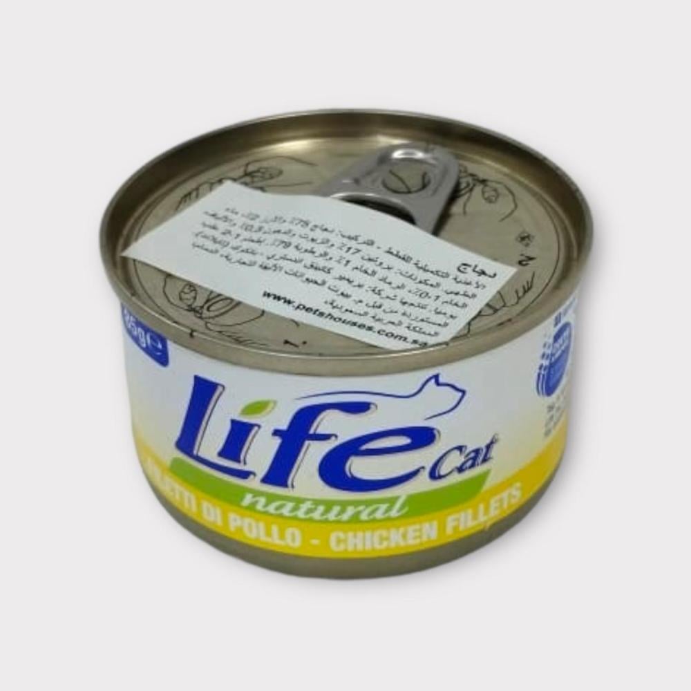 Life cat CHICKEN 85g  معلبات أكل قطط