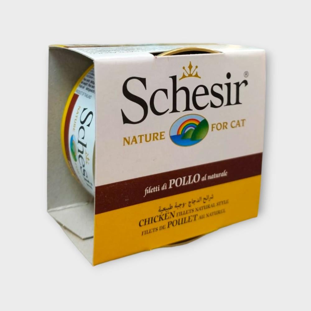 Schesir wet food Chicken with Rice 3% Natural Style 85g معلبات أكل قطط