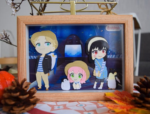 لوحة بفن الورق (حجم 13cm x 18cm) شخصية Spy X Family