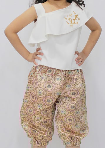 طقم شروال و بلوزة مموجة رمضاني للأطفال