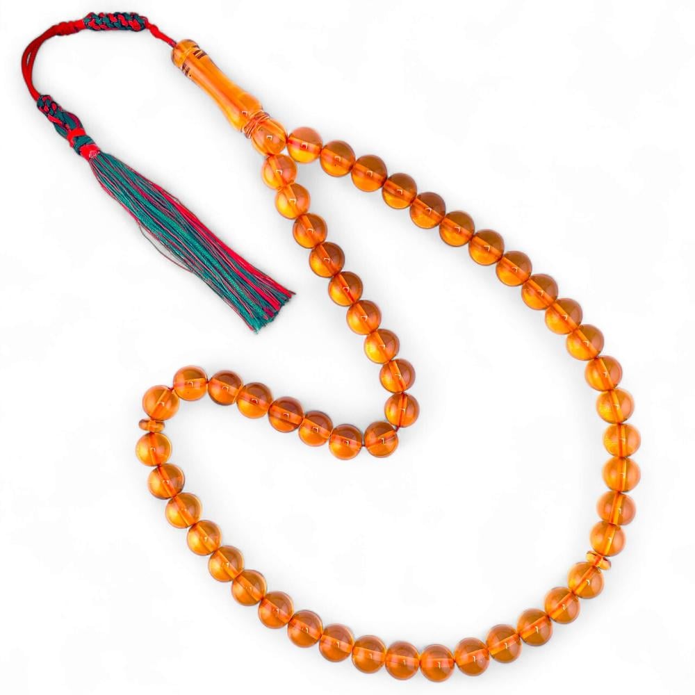 سبحه زعفراني عسلي شفاف - 11 ملي 51 خرزة